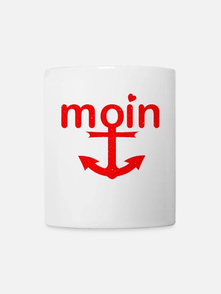 Moin Anker – Maritimes Norddeutschland Design - Tasse - Weiß