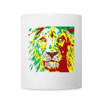 Lion in reggae color sprint - Mug - white - Front