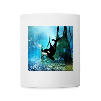 Magnifique orque dans l'océan profond - Mug blanc - blanc - Devant