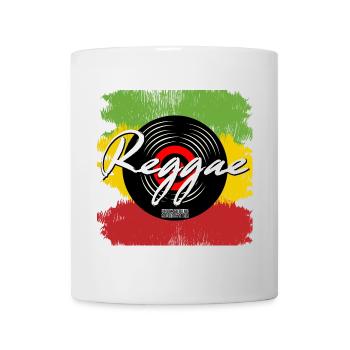 Reggae Schallplatte Vibes - Tasse - Weiß - Vorne