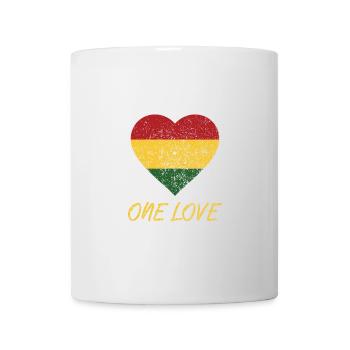 Cœur rastafari Un Amour - Mug blanc - blanc - Devant