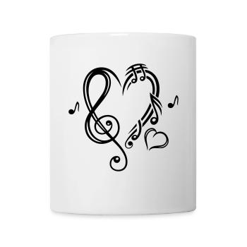 Notes de musique clef de musique coeur - Mug blanc - blanc - Devant
