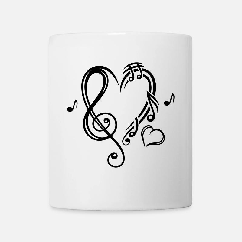 Notes de musique clef de musique coeur - Mug blanc - blanc