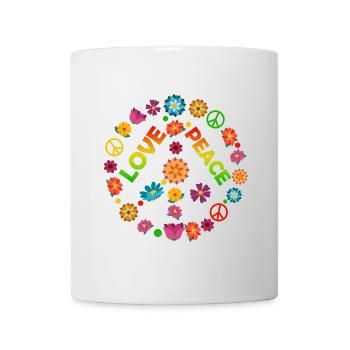 Flower Circle Love Peace - Mug - white - Front