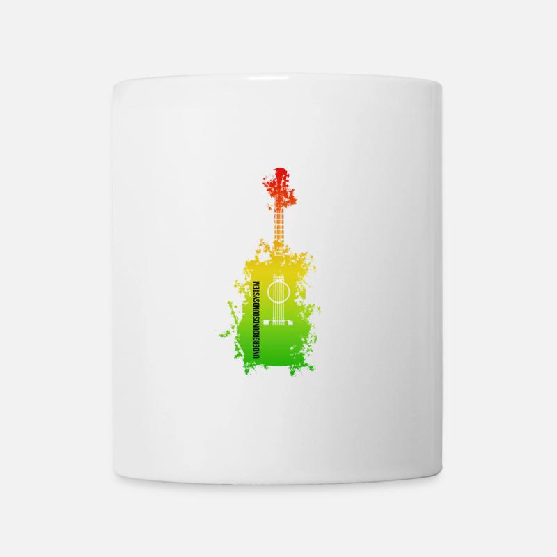 Regenbogen Splatter Gitarre - Tasse - Weiß