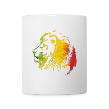 Löwe im Rastafari Farbenschnitt - Tasse - Weiß - Vorne