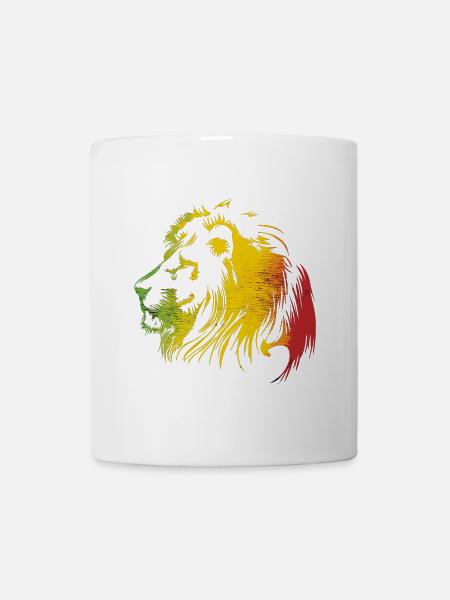 Lion en coupe rastafari - Mug blanc - blanc