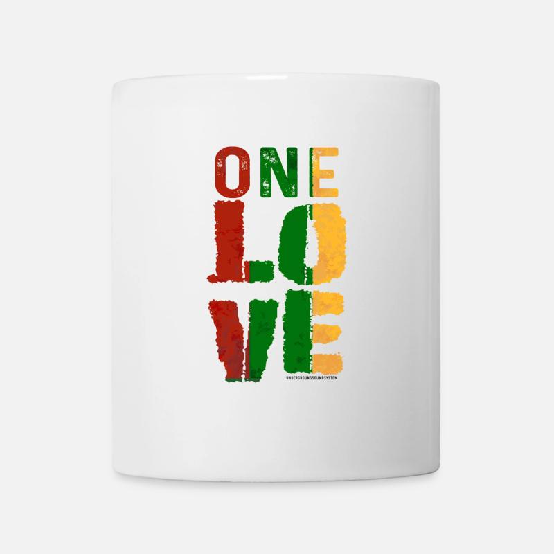 One Love Reggae Farbenband - Tasse - Weiß