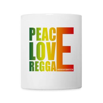Peace Love Reggae Gradient - Tasse - Weiß - Vorne