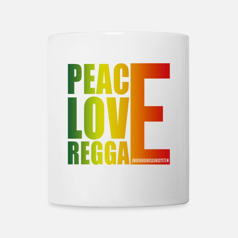 Peace Love Reggae Gradient - Tasse - Weiß
