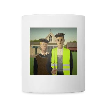 American Gothic in gelber Weste - Tasse - Weiß - Vorne