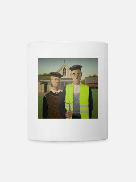 American Gothic en Gilet Jaune - Mug blanc - blanc