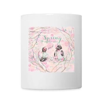 Spring is in the Air - Vogelküken - Tasse - Weiß - Vorne