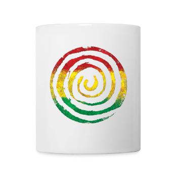 Rasterized Zen spiral in rasta color scheme - Mug - white - Front