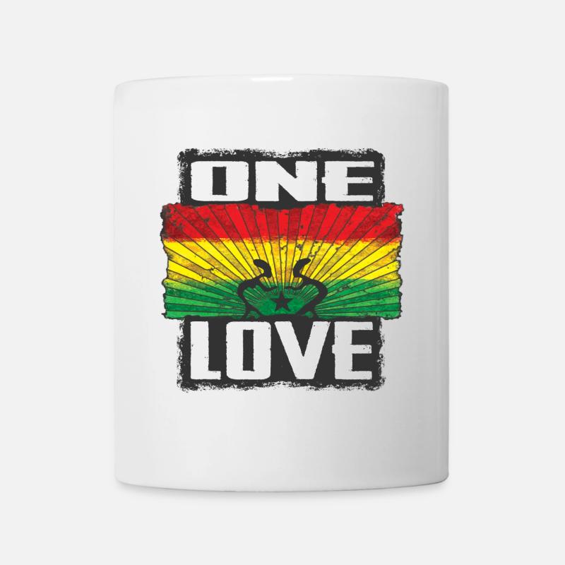One Love Reggae Rastafari Design - Mug - white