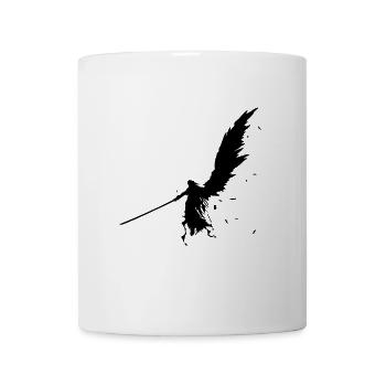 Fantaisie épée longue ange noir - Mug blanc - blanc - Devant