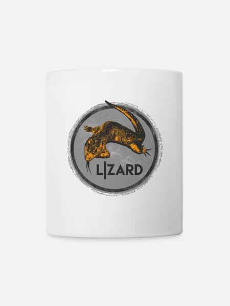 Kreativer Echsen-Illustrationsdruck - Tasse - Weiß