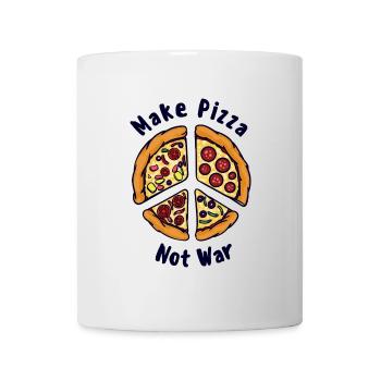 Pizza Peace Morceau de pizza manger de la pâte à pizza savoureuse - Mug blanc - blanc - Devant