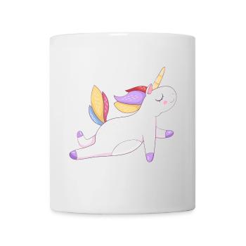 Colorful unicorn seated, pastel pattern - Mug - white - Front