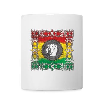 Lion Portrait with Colored Flag - Mug - white - Front