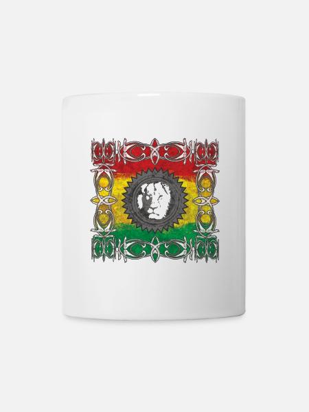 Löwenporträt mit farbiger Flagge - Tasse - Weiß