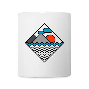 mer voyage nature montagnes symbole montagne icône logo - Mug blanc - blanc - Devant