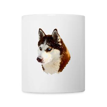 Nordischer Husky Kopf Zeichnung - Tasse - Weiß - Vorne