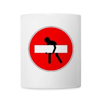 Road sign entrance prohibited funny - Mug - white - Front