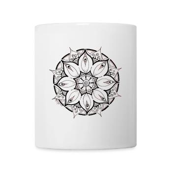 mandala noir intuitif et peint à la main - Mug blanc - blanc - Devant