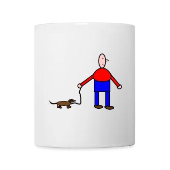 Humorous animal and human drawing - Mug - white - Front