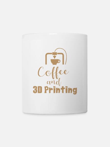 Coffe and 3D Printing - Geschenkidee - Tasse - Weiß