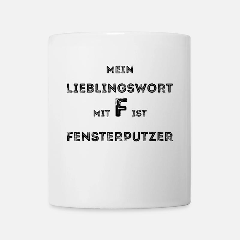 Fensterputzer Putzmann putzen lustig Geschenk - Tasse - Weiß