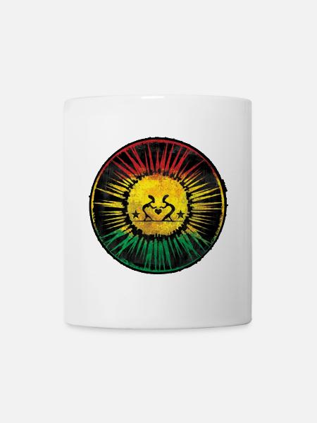 Design rastafari de cœur et de soleil - Mug blanc - blanc