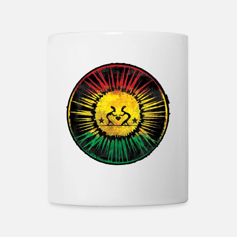 Rastafari Herz und Sonne Design - Tasse - Weiß