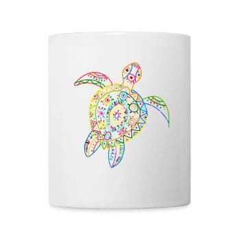 Tortue Tortue de mer Tribal Hawaii Vintage - Mug blanc - blanc - Devant