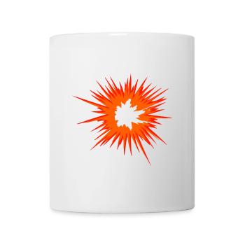 Explosion Stern Flamme Celebration Feuerball - Tasse - Weiß - Vorne