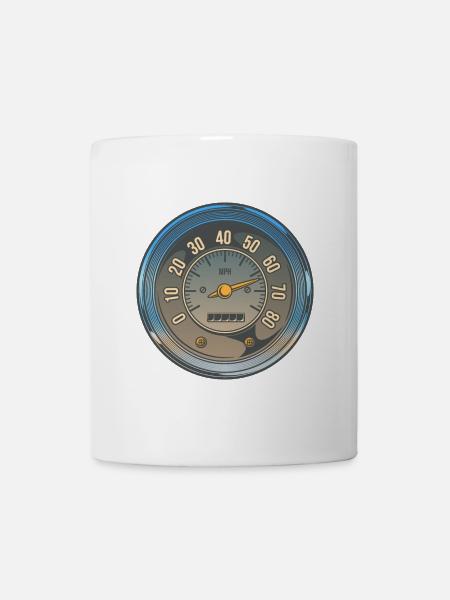 Motorrad Tachometer - Tasse - Weiß