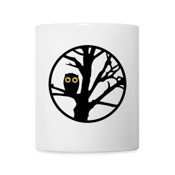 Eine Eule sitzt auf einem Baum - Tasse - Weiß - Vorne