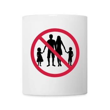 familie verboten schild zone keine kinder geschwis - Tasse - Weiß - Vorne