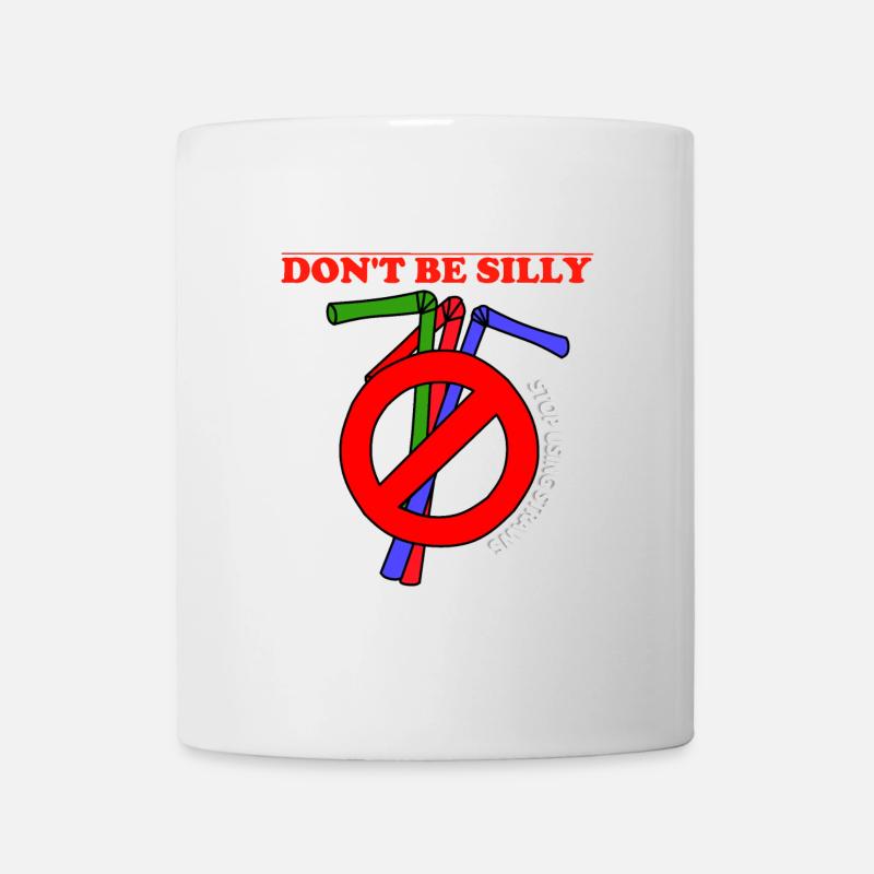 Arrêtez d'utiliser des pailles en plastique - Mug blanc - blanc