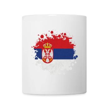 Serbie Klecks / Cadeau De Belgrade Balkans drapeau - Mug blanc - blanc - Devant
