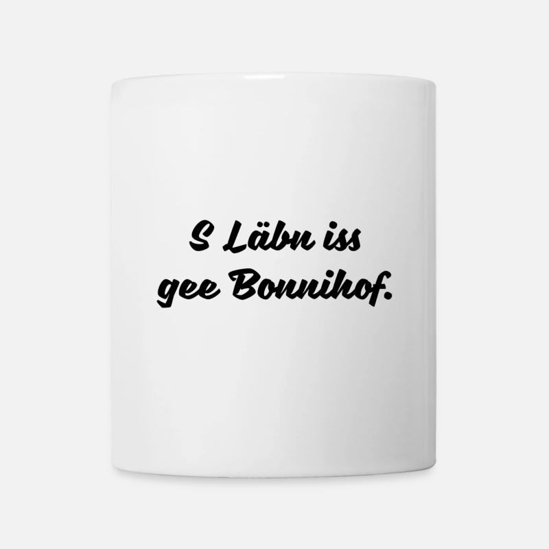 Leben Ponyhof Sächsisch Spruch Ossi DDR Geschenk - Tasse - Weiß