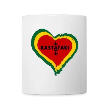 Love Heart with Rastafarian Symbolism - Mug - white - Front