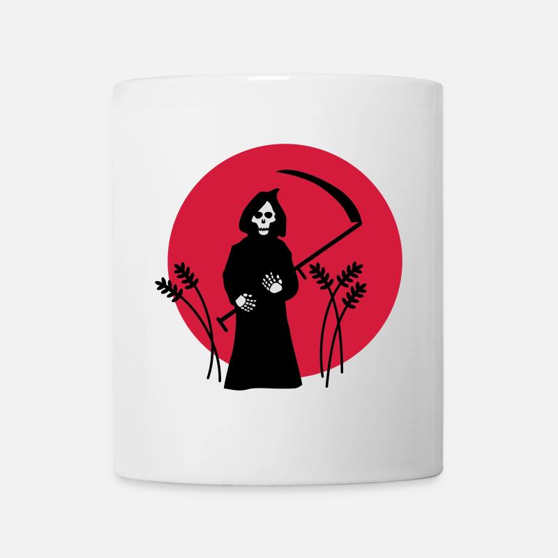 sensemann skelett mähen sense - Tasse - Weiß