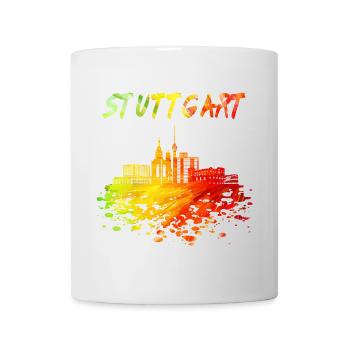 Stuttgart Skyline / Schwaben Stadt Schwarzwald - Tasse - Weiß - Vorne