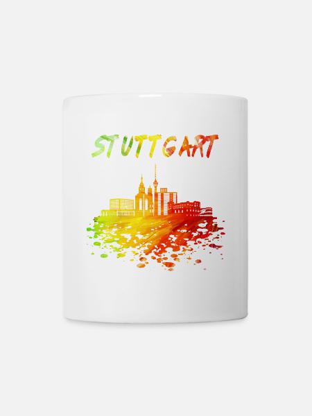 Stuttgart Skyline / Schwaben Stadt Schwarzwald - Tasse - Weiß