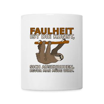 faulheit - Tasse - Weiß - Vorne