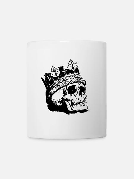 Crâne Couronne Roi Crâne Skeleton King Majesty - Mug blanc - blanc