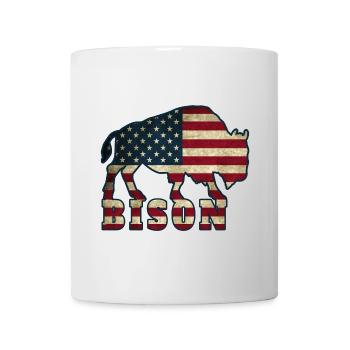 USA Bison / Gift Flag Western Buffalo - Mug - white - Front