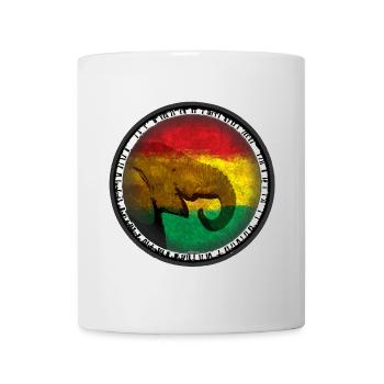 Le monde des éléphants dans le design rasta - Mug blanc - blanc - Devant